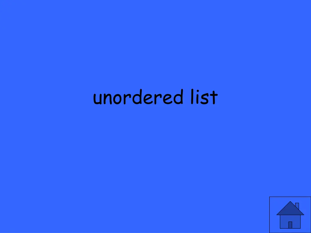 unordered list