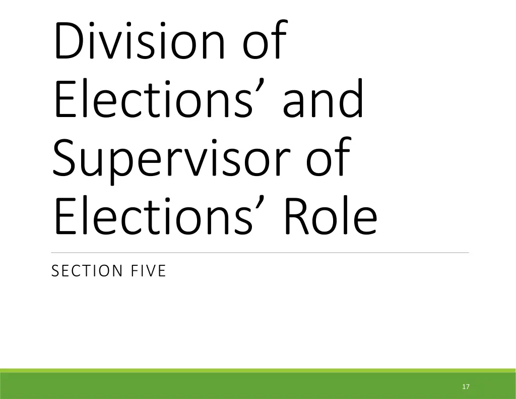 division of elections and supervisor of elections