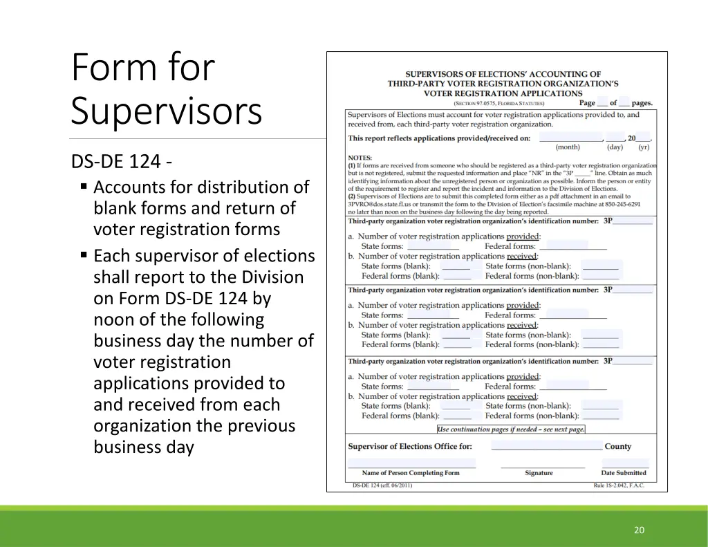 form for supervisors