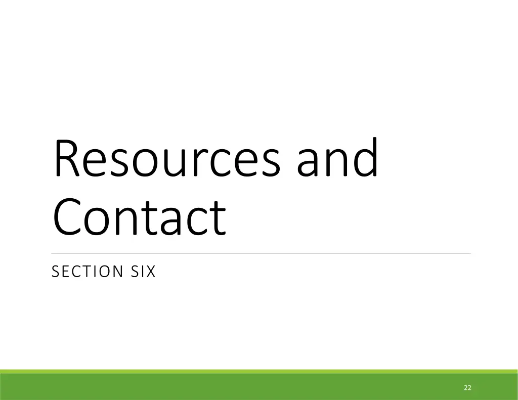 resources and contact