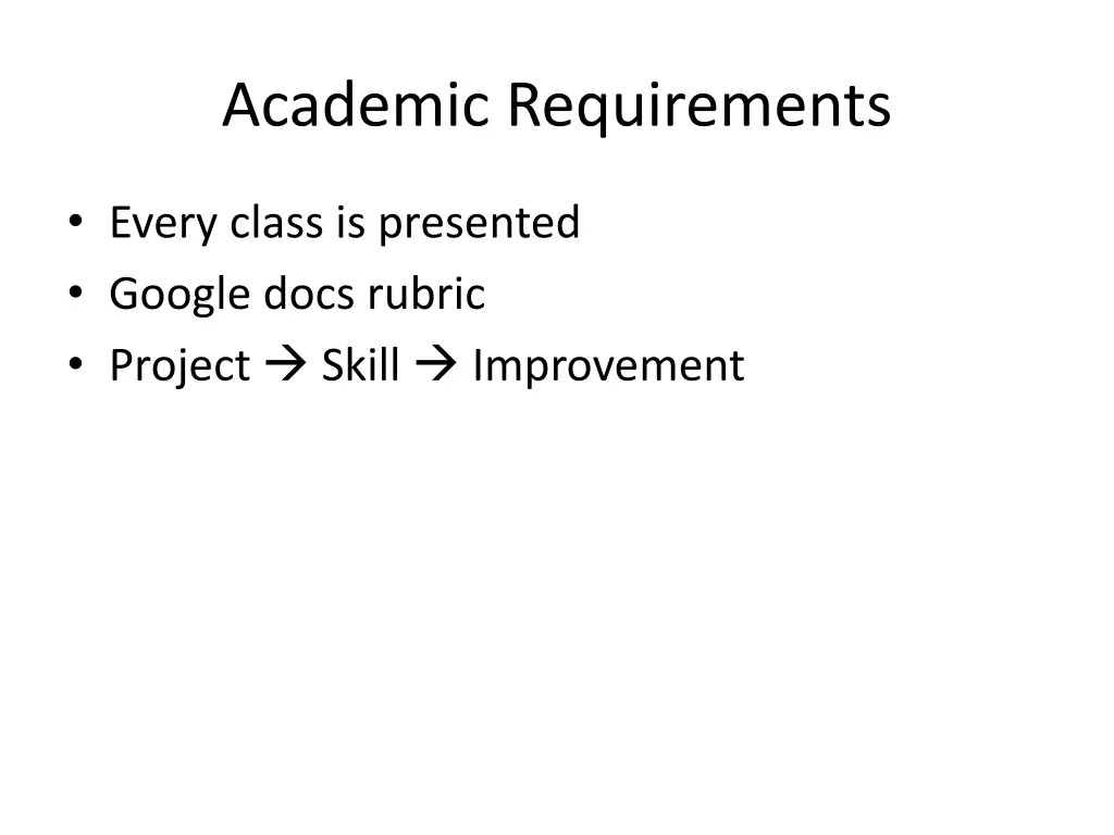 academic requirements