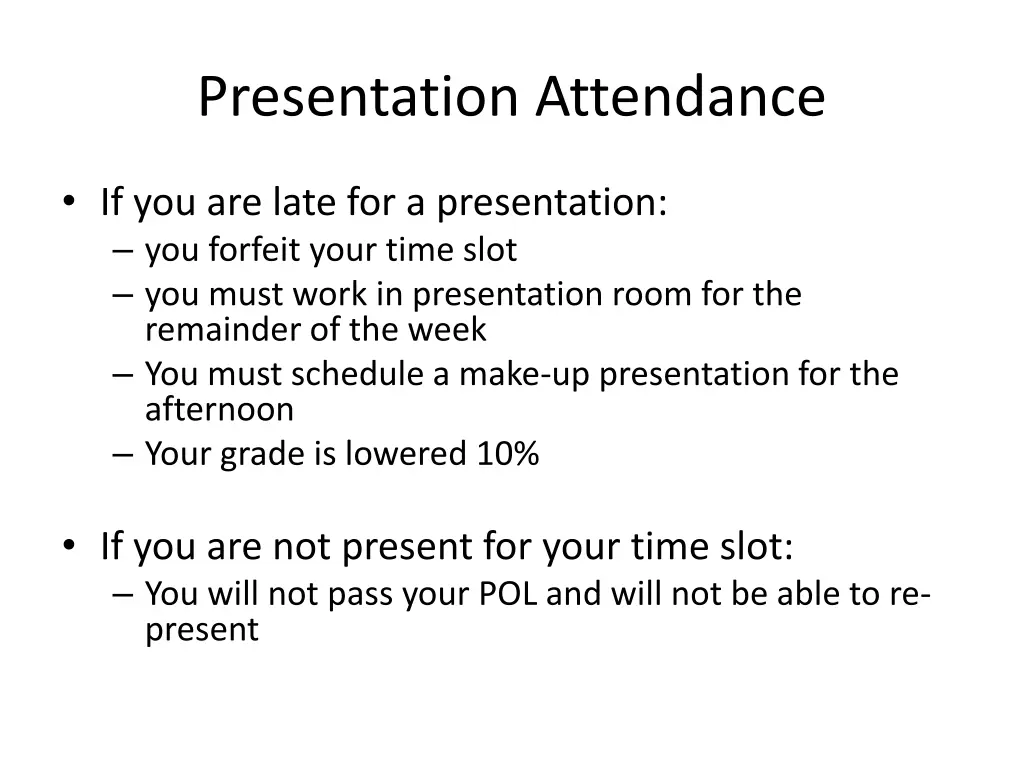 presentation attendance