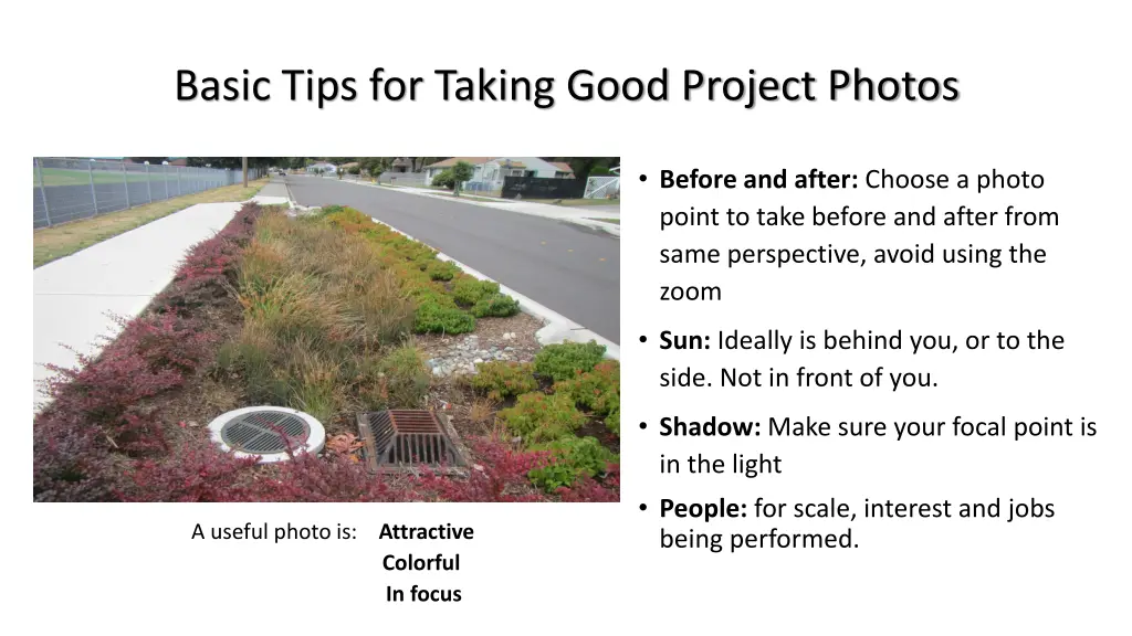 basic tips for taking good project photos