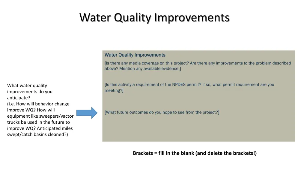 water quality improvements