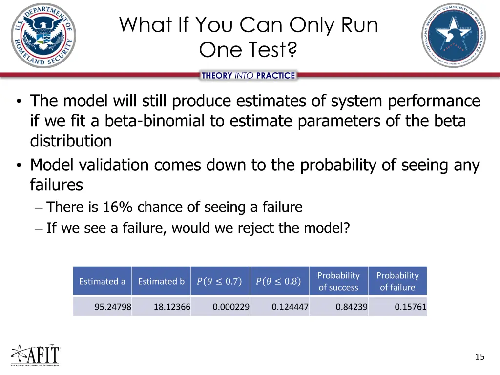 what if you can only run one test