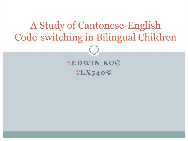 a study of cantonese english code switching