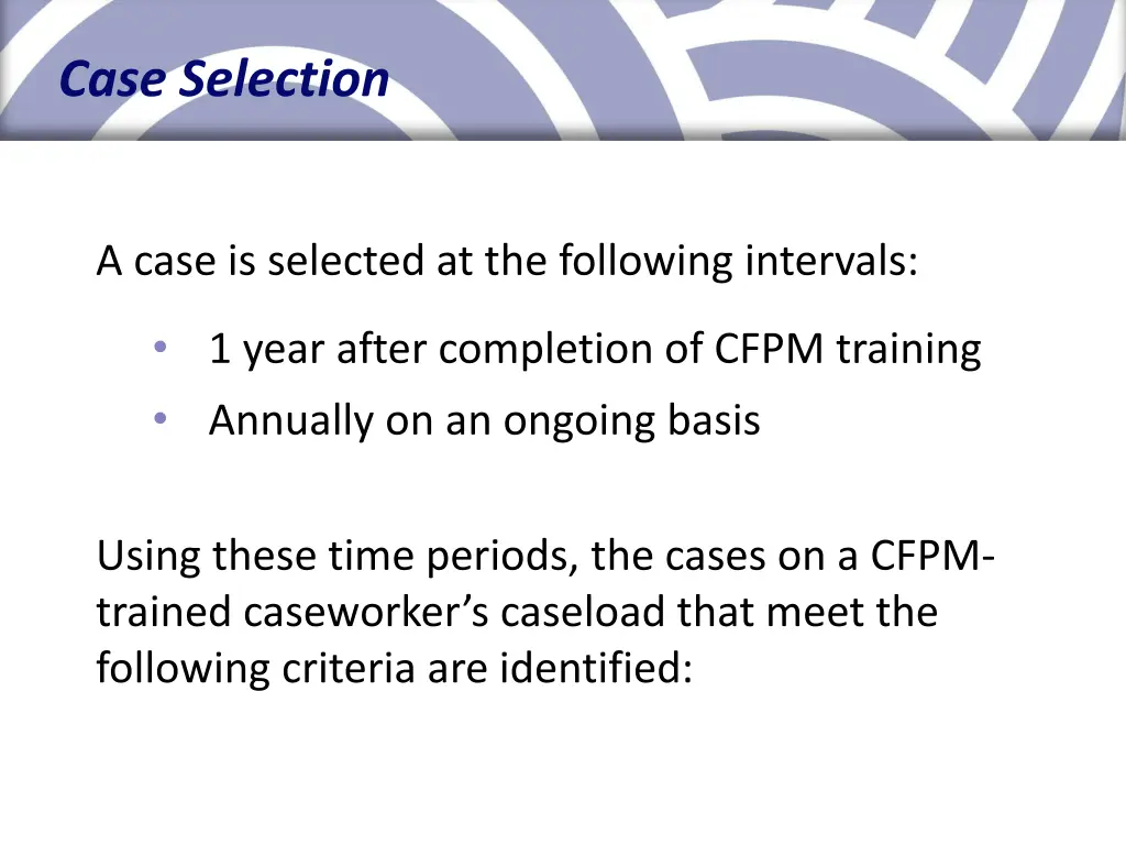 case selection