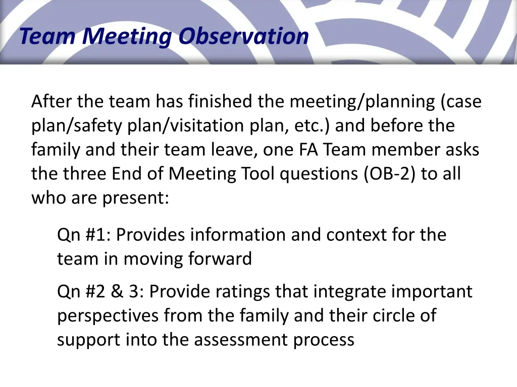 team meeting observation 3