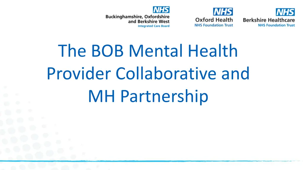 the bob mental health provider collaborative