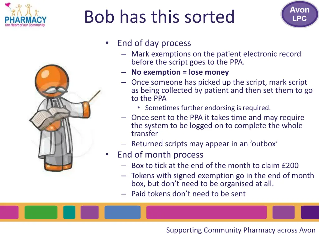 bob has this sorted