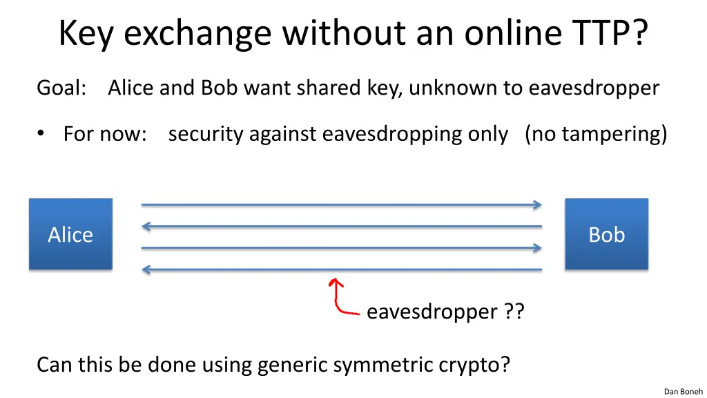 key exchange without an online ttp