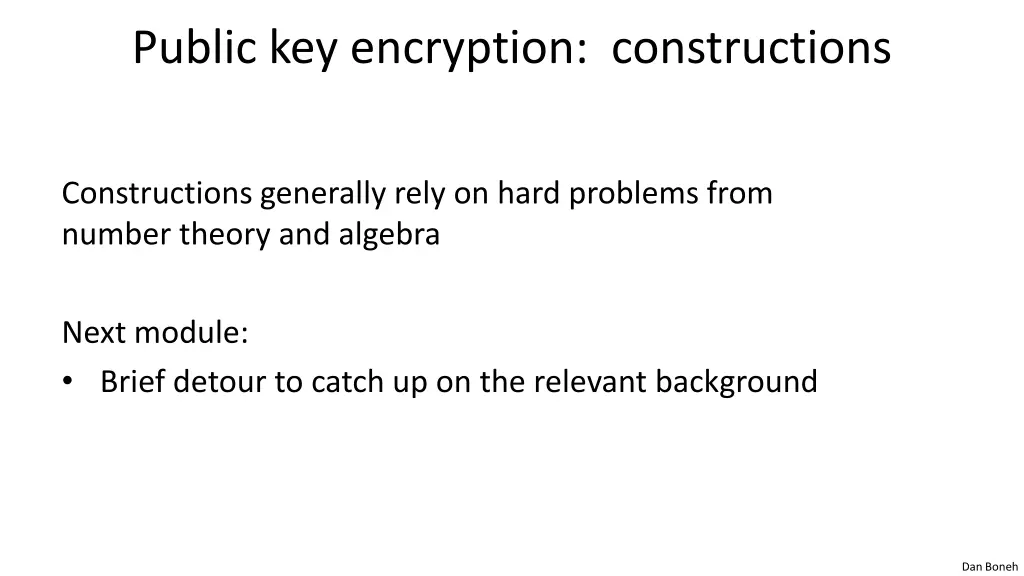 public key encryption constructions