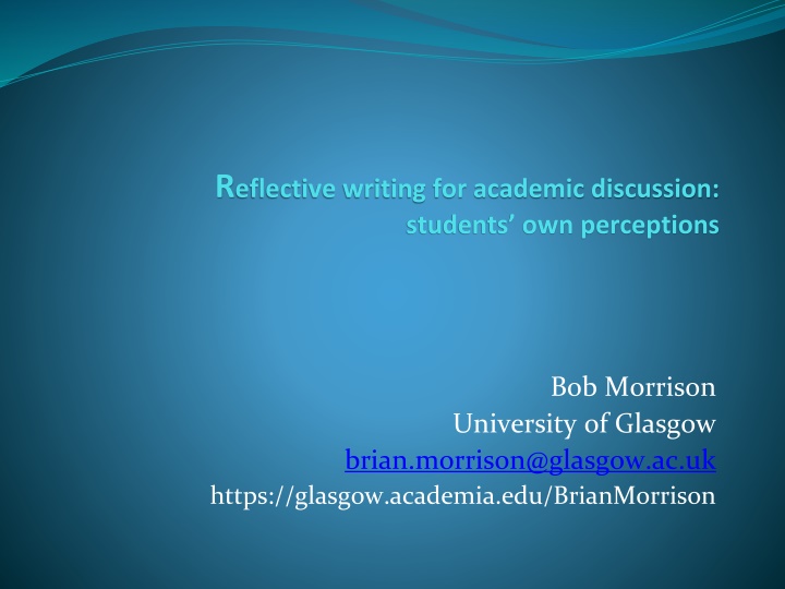 r eflective writing for academic discussion