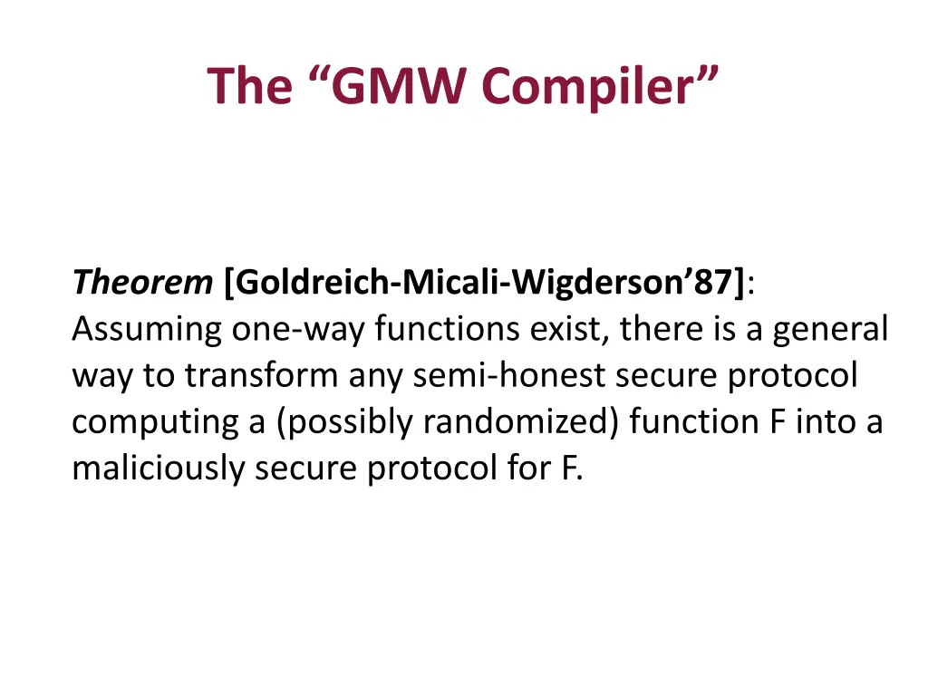 the gmw compiler