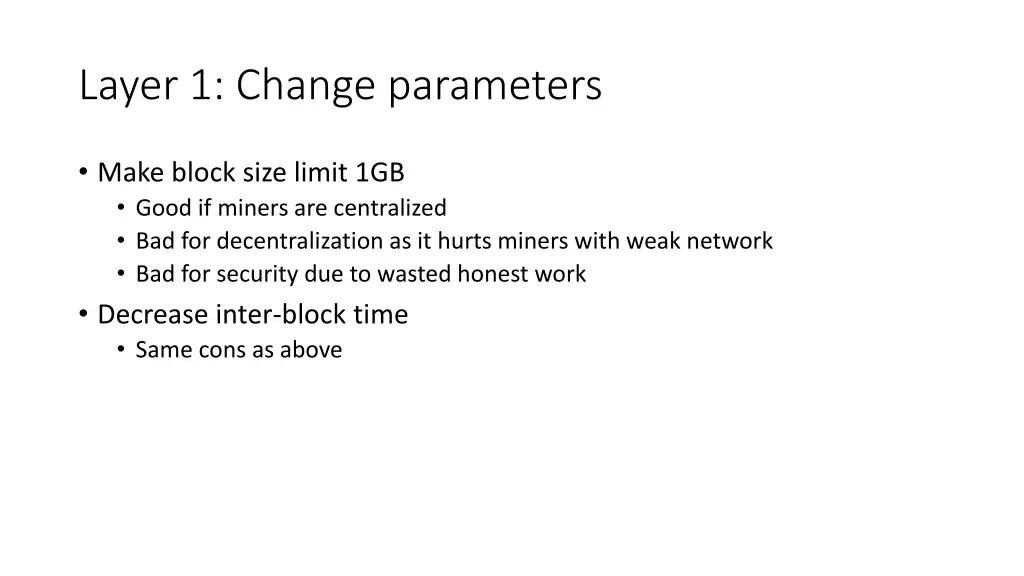 layer 1 change parameters