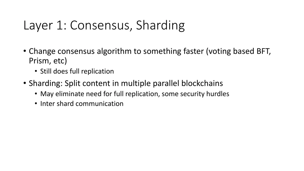 layer 1 consensus sharding