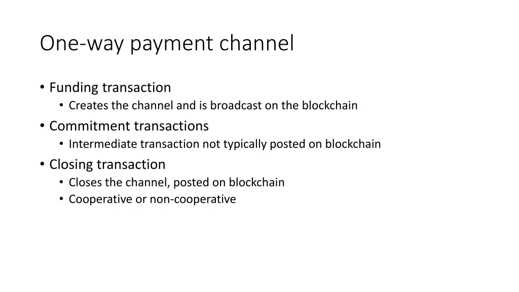 one way payment channel