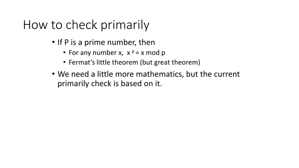 how to check primarily