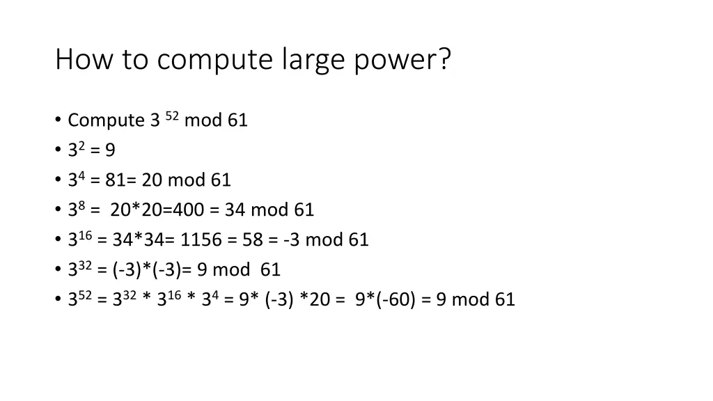 how to compute large power 1