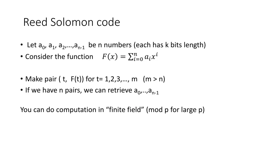 reed solomon code