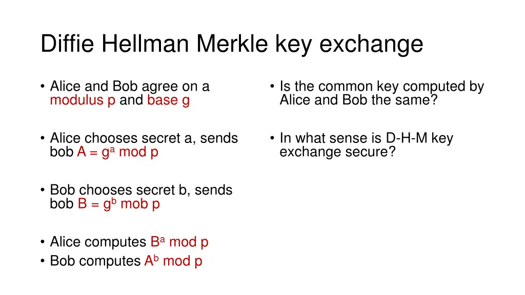 diffie hellman merkle key exchange