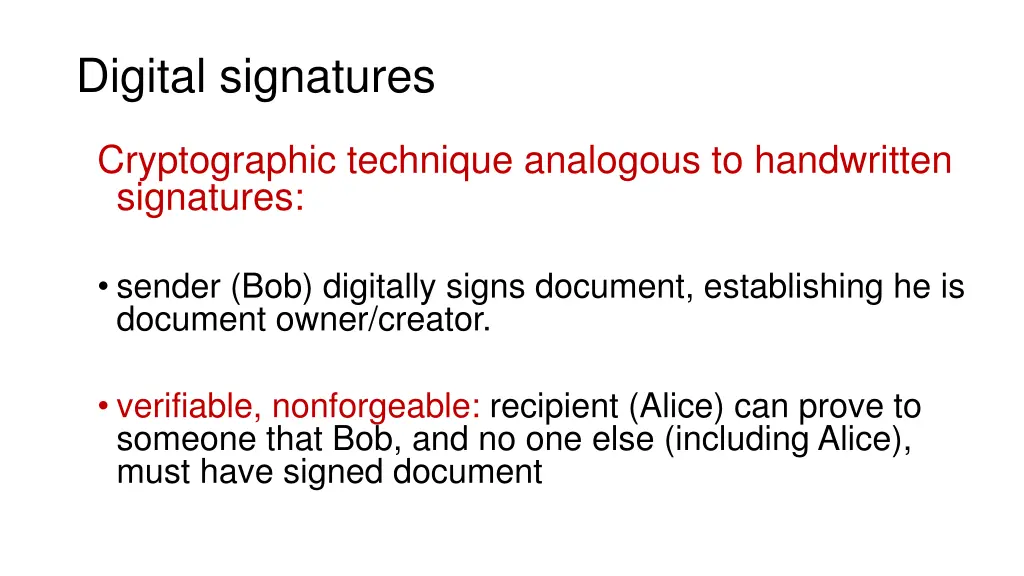 digital signatures