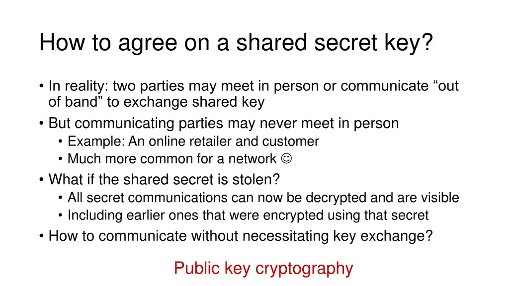 how to agree on a shared secret key