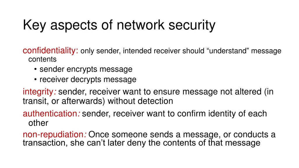 key aspects of network security