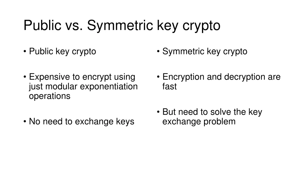 public vs symmetric key crypto