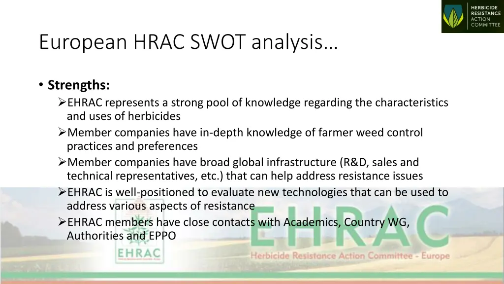 european hrac swot analysis