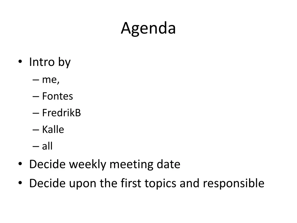 agenda