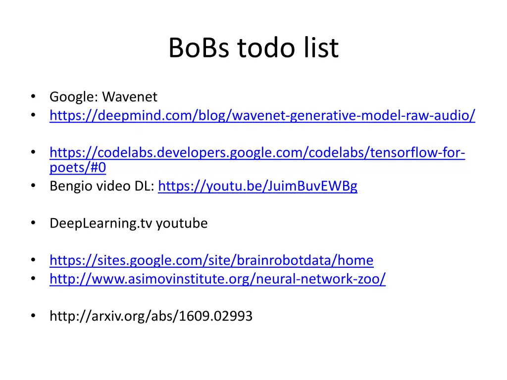 bobs todo list