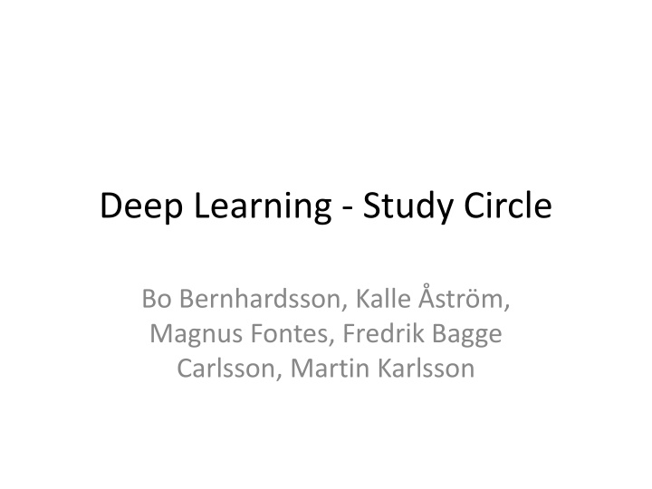 deep learning study circle