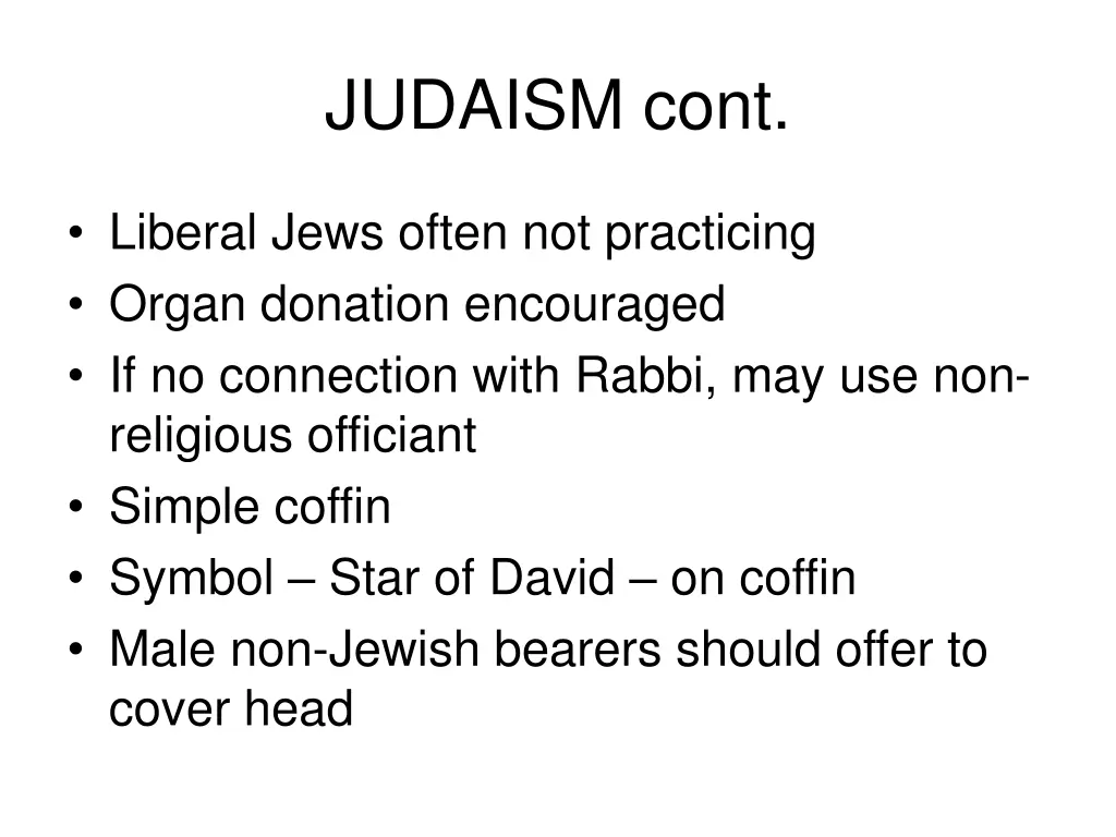 judaism cont