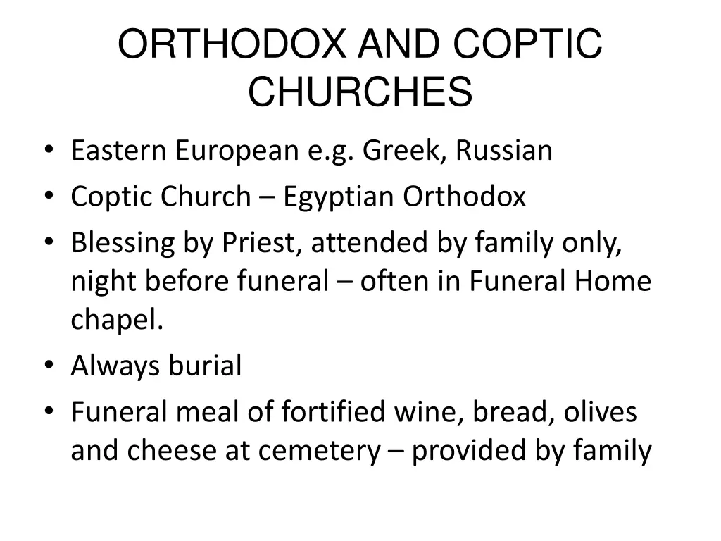 orthodox and coptic churches