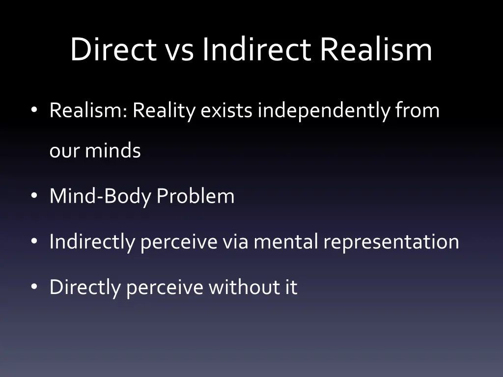 direct vs indirect realism