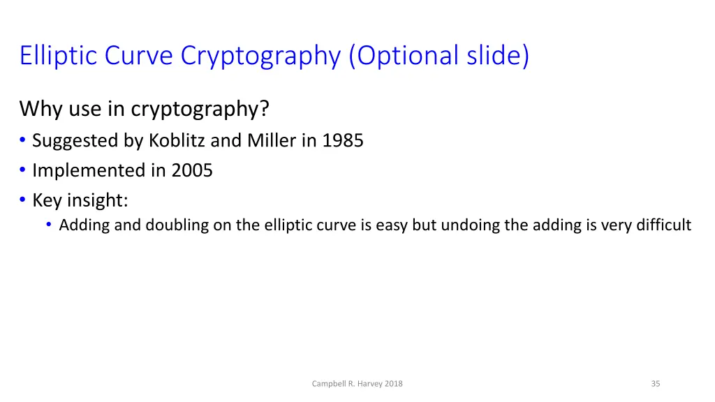 elliptic curve cryptography optional slide 1