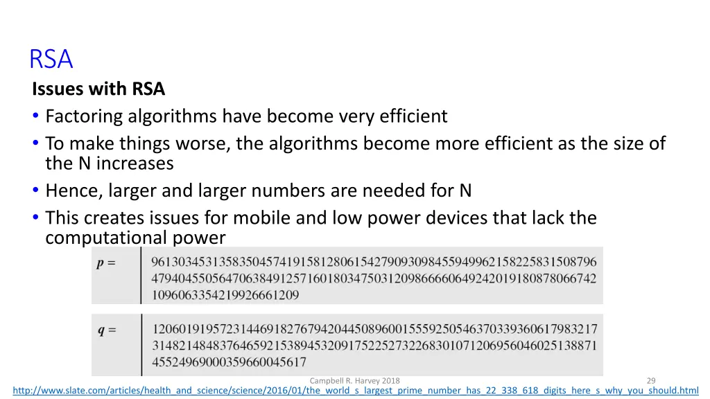 rsa issues with rsa factoring algorithms have