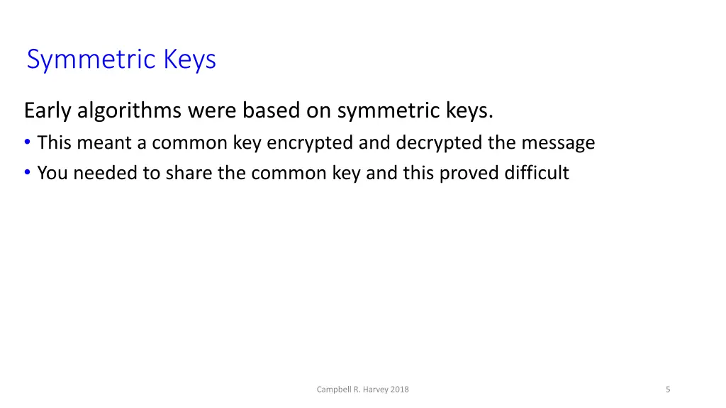 symmetric keys