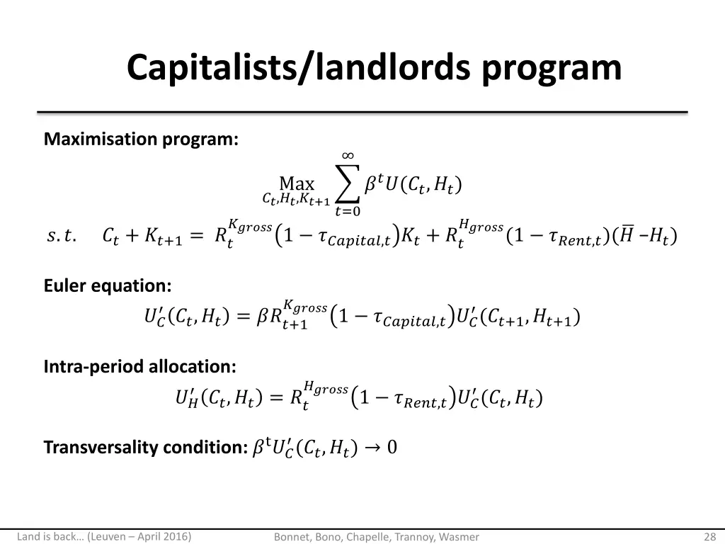 capitalists landlords program