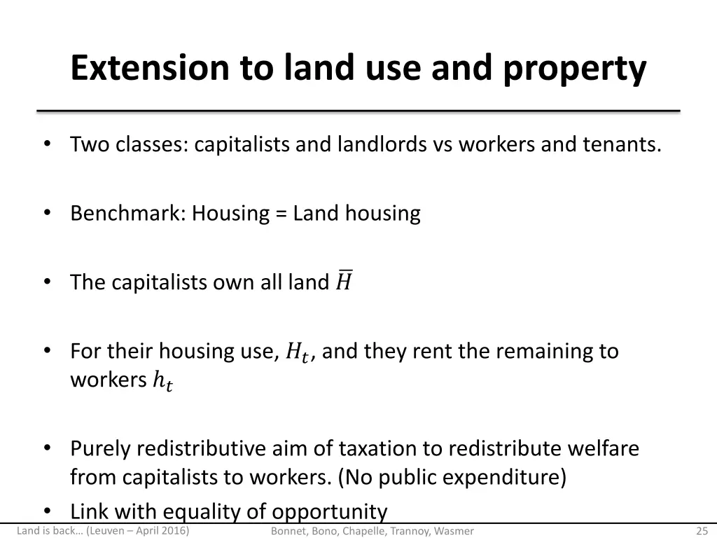 extension to land use and property