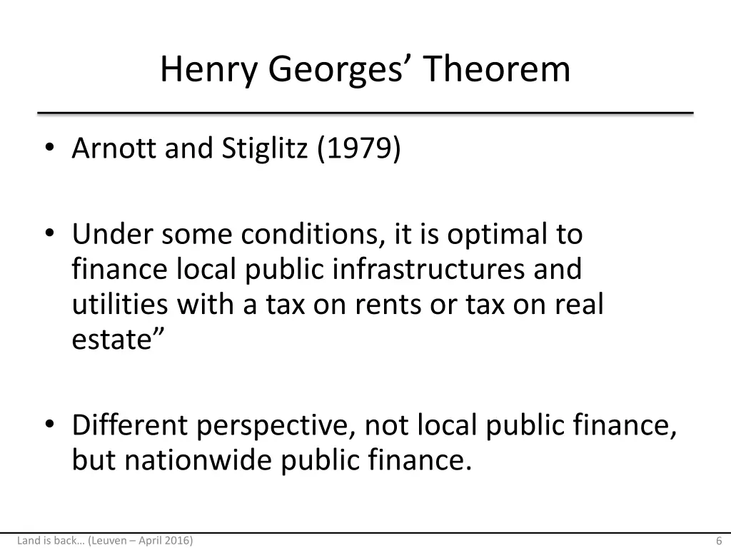 henry georges theorem