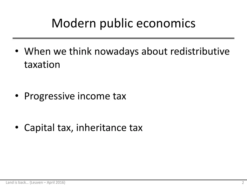 modern public economics