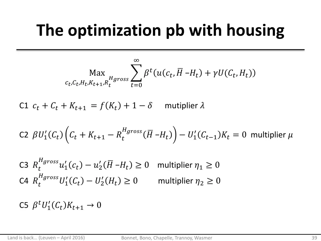 the optimization pb with housing