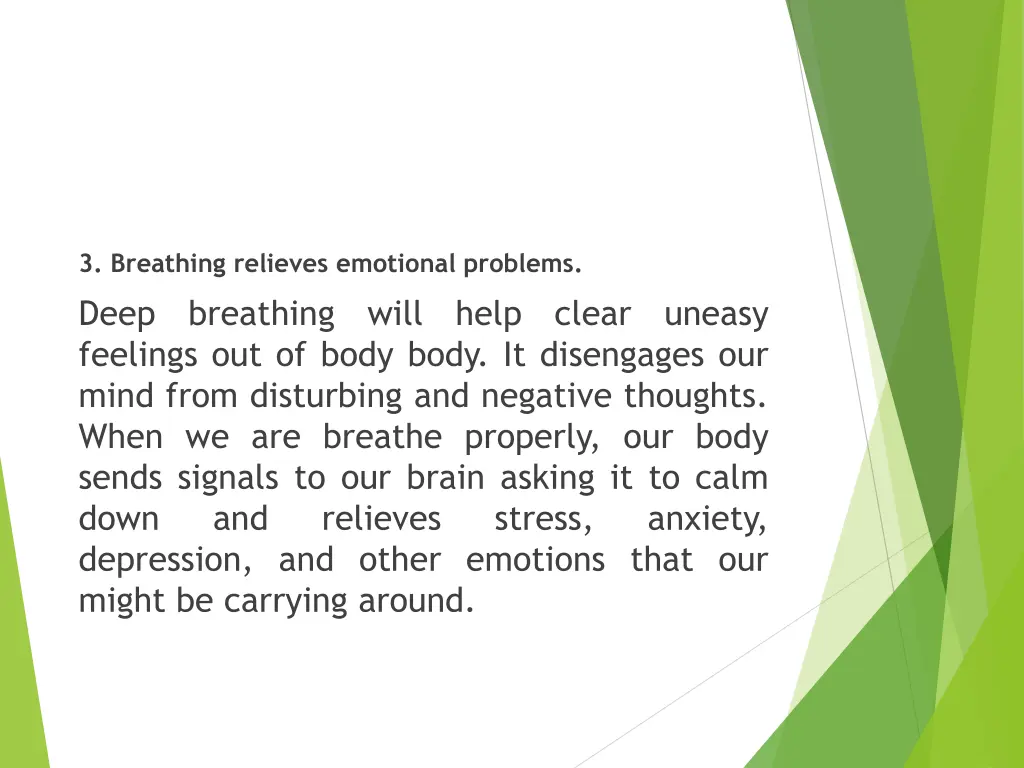 3 breathing relieves emotional problems deep