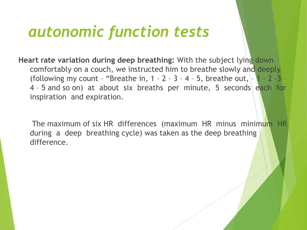 autonomic function tests