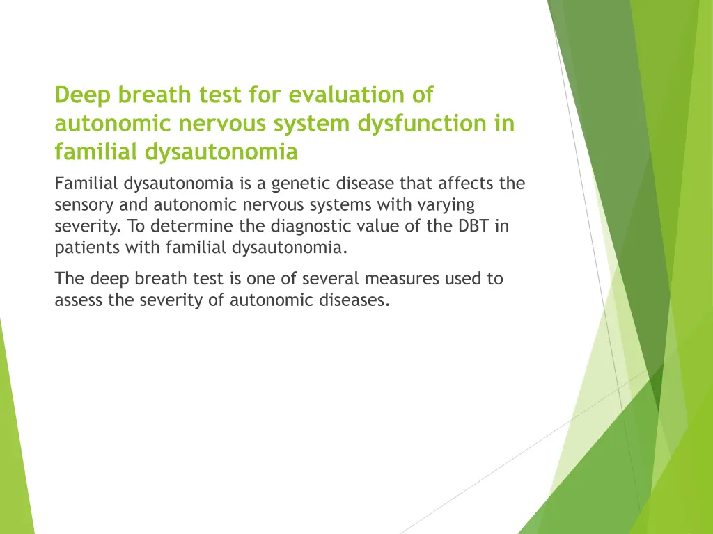 deep breath test for evaluation of autonomic