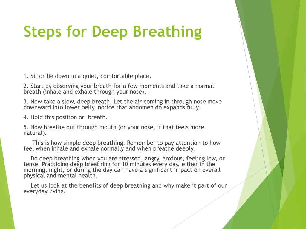 steps for deep breathing