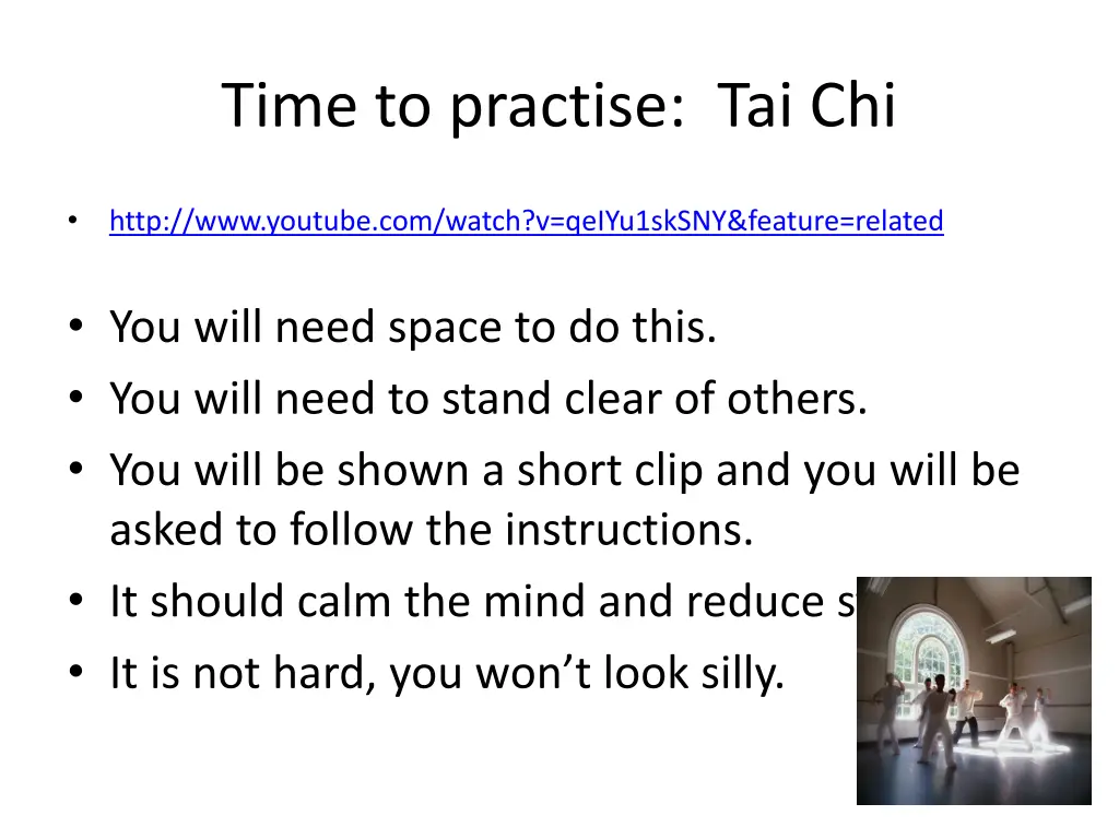 time to practise tai chi