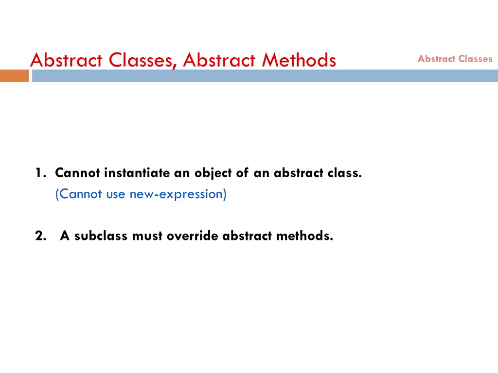 abstract classes abstract methods